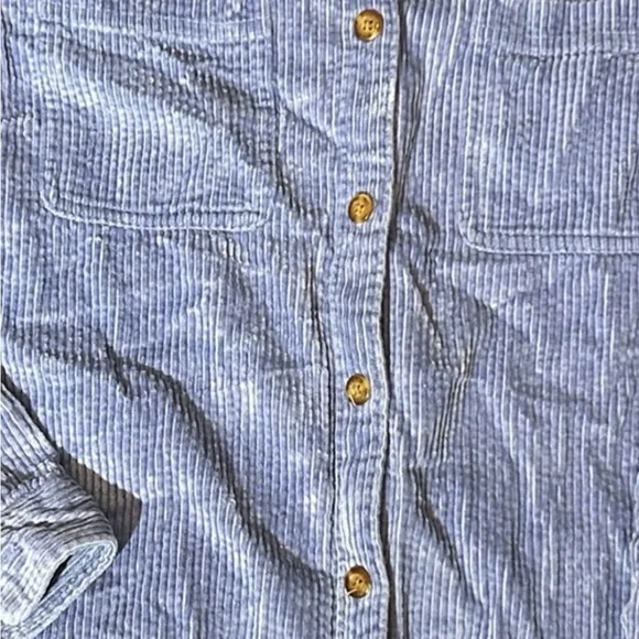 L.L.Bean Women’s Corduroy Shirt Jacket Shacket Blue 100% Cotton – Size Large - Picture 2 of 7